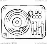 Record Player Vinyl Clipart Sketched Illustration Vector Royalty Tradition Sm Seamartini Graphics sketch template
