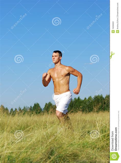 athletic man running  outdoor scene stock image image