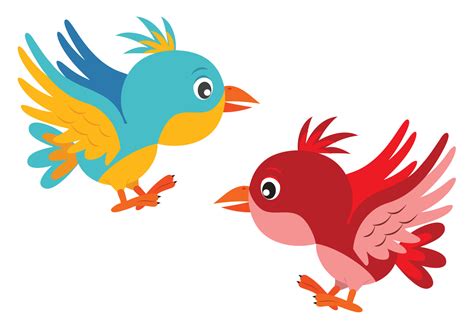 vector illustration    colored flying birds cartoon bird  vector art