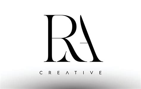 Ra Minimalist Serif Modern Letter Logo In Black And White Ra Creative