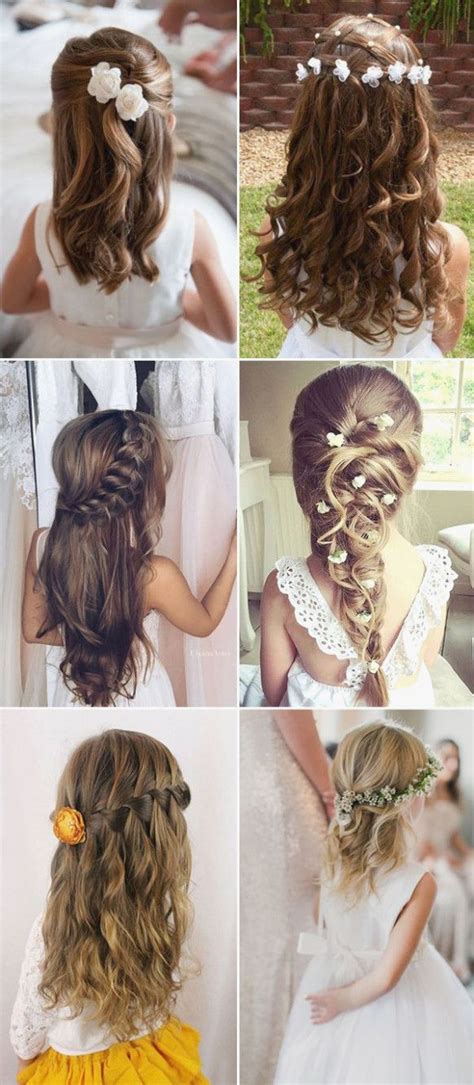 wedding hairstyles  brides  flower girls long hair