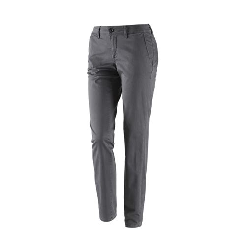 es  pocket werkbroek chino dames antraciet strauss