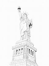 Statue Liberty Coloring Pages Printable Print Color Sheet Book Kids Kindergarten Getcolorings Library Clipart Freedom sketch template