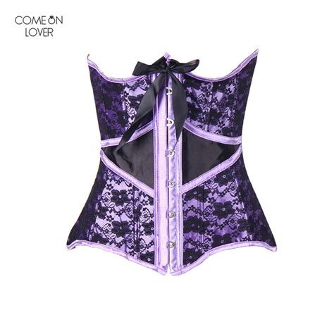 Comeonlover Sexy Steampunk Corset Women Lace Gothic Korse Overbust