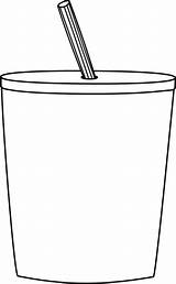 Cup Go Clip Clipart Straw Outline Cups Lid Graphics Whit sketch template