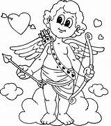 Coloring Cupid Pages Valentine Valentines Printable Color Sheets Print Online Cute Easy Drawing Getcolorings Getdrawings sketch template