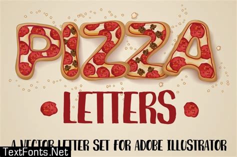 hand drawn pizza letters