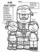 Math Christmas Worksheets Printables Activities Kindergarten Fun Coloring Color Number Add Theme School Teacherspayteachers Code Fall Work sketch template