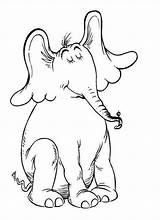 Elephant Horton Seuss sketch template