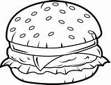 Clipart Burger Hamburger Outline Food Clip Fast Drawing Cliparts Bun Vector Cheeseburger Draw Zeichnung Color Pencil Google Para Burgers Library sketch template