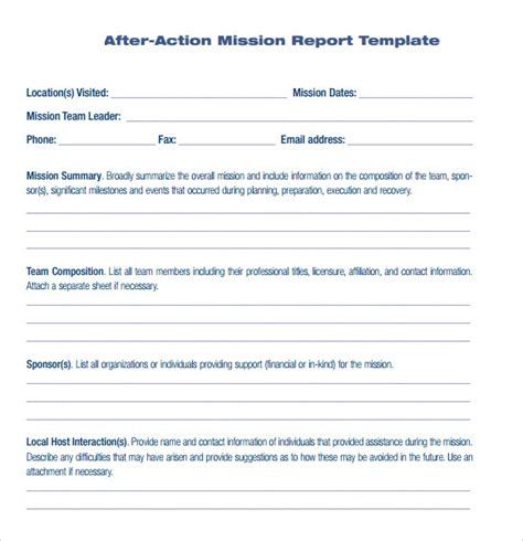 action report samples sample templates