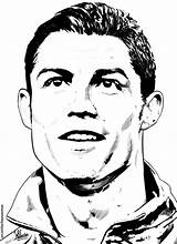 Coloring Ronaldo Cristiano Face Portrait Print Pdf sketch template