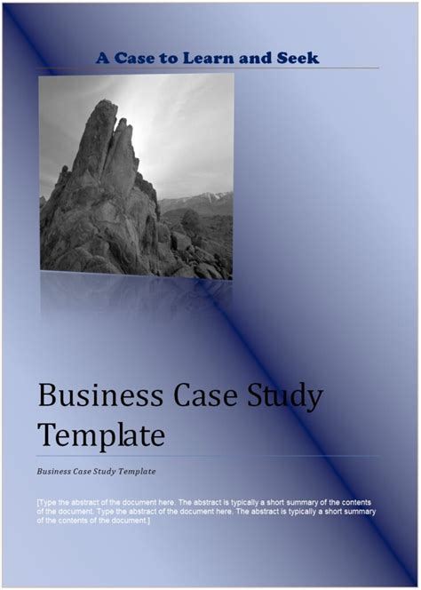 business case study template  word excel templates