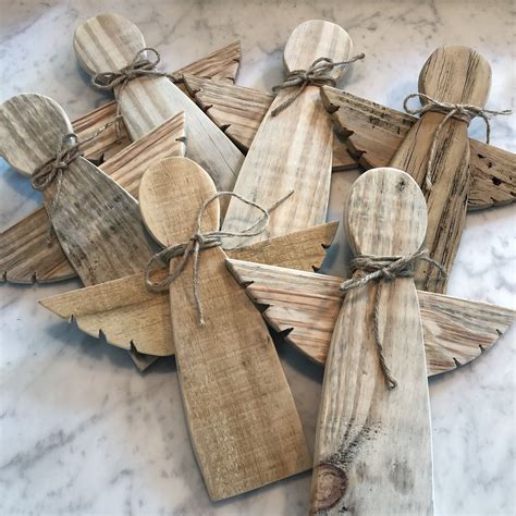 wooden angels home accent christmas decor handmade rustic farmhouse primitive