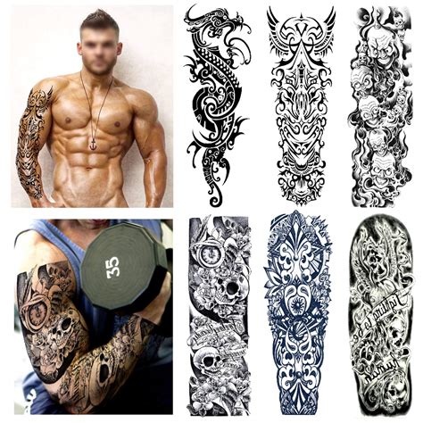 Buy Full Arm Temporary Tattoo Set 6 Sheets Konsait Extra Large