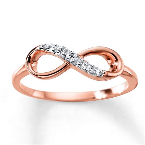 diamond infinity ring  ct tw  cut  rose gold