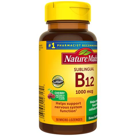 Nature Made Sublingual Vitamin B12 1000 Mcg Micro Lozenges 50 Ct