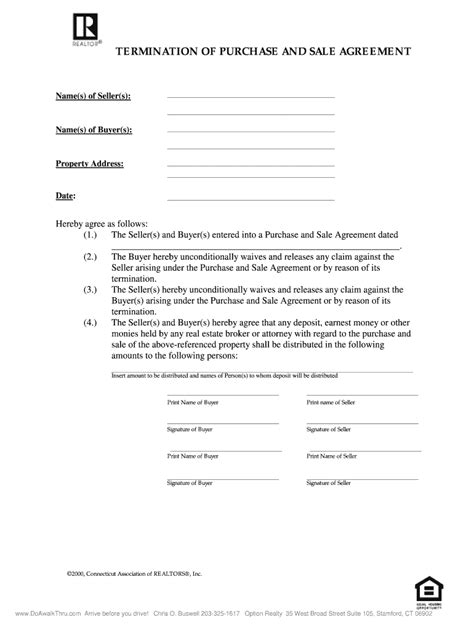termination  purchase agreement  fill  printable