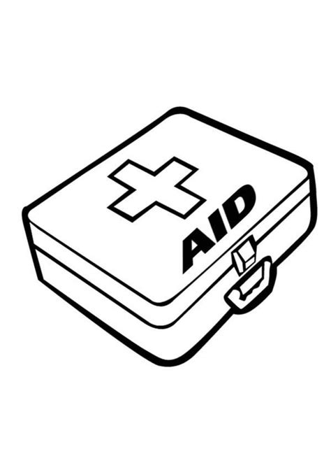 aid kit    medical tools coloring page coloring sky