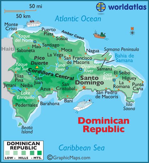 dominican republic large color map
