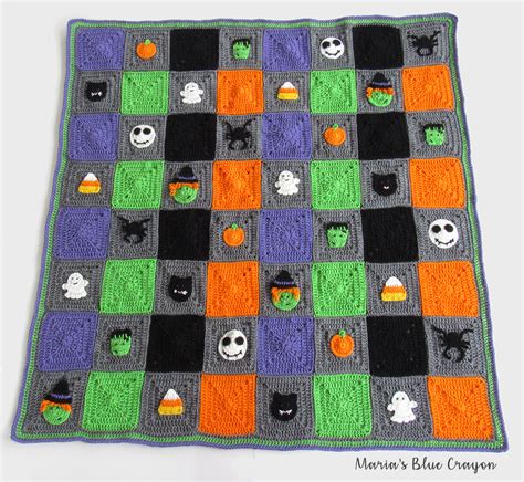 halloween blanket crochet   pattern marias blue crayon