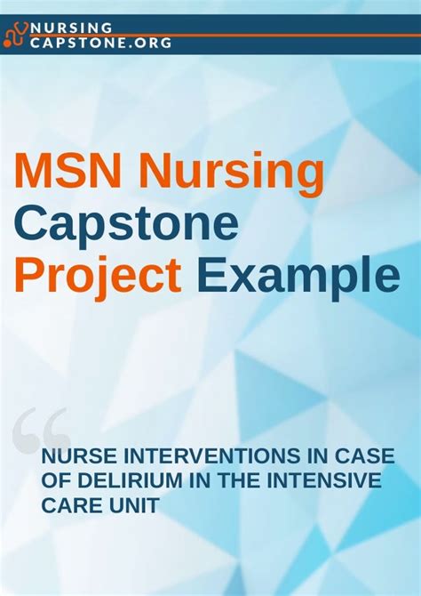 msn nursing capstone project examples