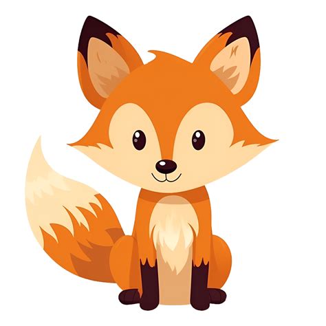 fox cartoon clipart sticker ai generated  png