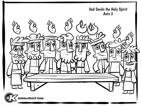 acts series coloring page god sends  holy spirit acts