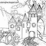 Drawing Magical Coloring Castle Pages Land Color Printable Kids Outline Drawings Magic Mystical Getdrawings Kingdom Wonderful Creatures sketch template
