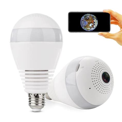 wireless  degree ip camera bulb light fisheye smart home cctv  vr
