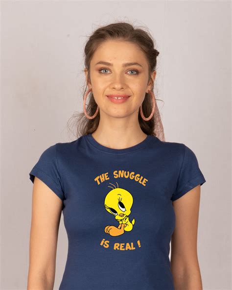Buy The Snuggle Is Real Half Sleeve T Shirt Twl For Women Blue Online