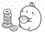 Molang Coloring Snack Time Pages sketch template