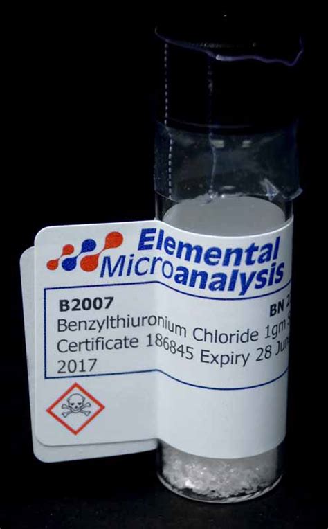 benzylthiuronium chloride gm  certificate  expiry  sep