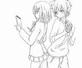 Anime Coloring Couple Pages Cute Kissing Namine Cuddling Couples Tremendous Getcolorings Printable Wolf Cou Color Designlooter Print Getdrawings Colorings Another sketch template