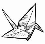 Origami Crane sketch template