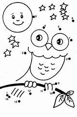 Coloring Dot Owl Pages Learning Entertainment sketch template