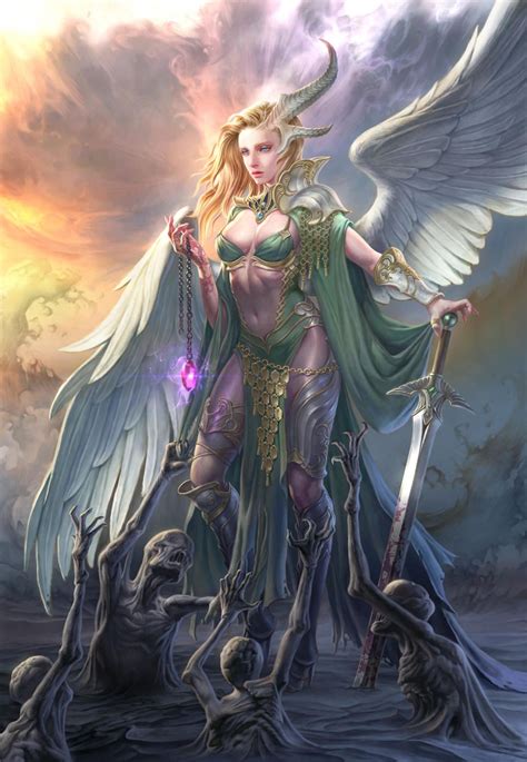 Fallen By Gpzang Fantasy Girl Angel Warrior Fantasy