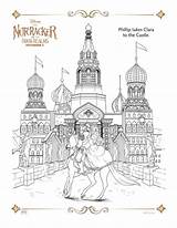 Nutcracker Coloring Castle Realms Four Printable Pages Sheets Activity Clara Craft Printed Would sketch template
