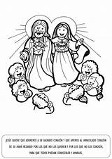 Sagrado Colorear Corazon Catequesis Corazón María Inmaculado Virgen Catecismo Jesús Explicación Católico Sagrada Tablero Gloria sketch template