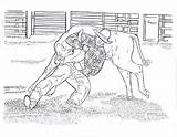 Rodeo Bucking Roping Steer Bronco Calf Moments sketch template