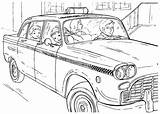 Taxi Coloring Pages York Colouring Cab Adult Colorkid Taxis City Color Usa Brooklyn Kids Cars sketch template