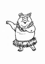 Pig Dancing Coloring Edupics Cochon Pages Animal Colorier Un Drawing Choose Board sketch template
