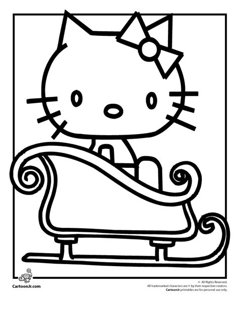 kitty christmas coloring pages coloring home
