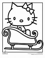 Coloring Pages Kitty Hello Christmas Printable Kids Hellow Popular Sleigh Print Coloringhome Sheets Colouring Color sketch template