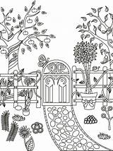 Coloring Garden Pages Path Book Secret Adult Gardens Beautiful Magic Colouring Printable Color Adults Flower Drawing Paths Flowers Finished Books sketch template
