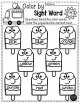 Summer Worksheets Kindergarten Tk Word Color Sight Transitional Fun School End Review Learning Break Popsicles sketch template