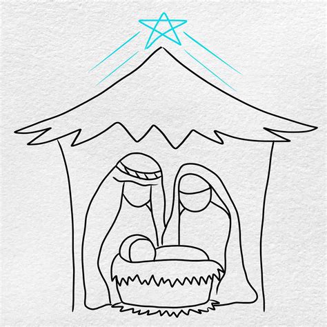 nativity drawing helloartsy