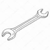 Wrench Drawing Sketch Vector Hand Tool Spanner Getdrawings sketch template