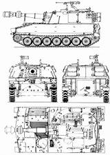 M109 Howitzer Drawingdatabase Paladin Pojazdy Equipment Artillery Armoured Zapisano M113 sketch template