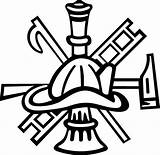 Cross Firefighter Maltese Ladder Axe Hat Coloring Pages Clipart Fireman sketch template